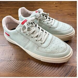 Savale Lomax Pale Aqua Full-Grain Leather Sand Size 12 Supple Leather Sneakers